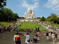 Montmartre - Sacre Coeur The Sacre Coeur (Sacred Heart) Basilica, located at the summit of Montmarte, the hightest point in the city.